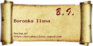 Boroska Ilona névjegykártya