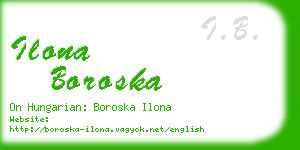 ilona boroska business card